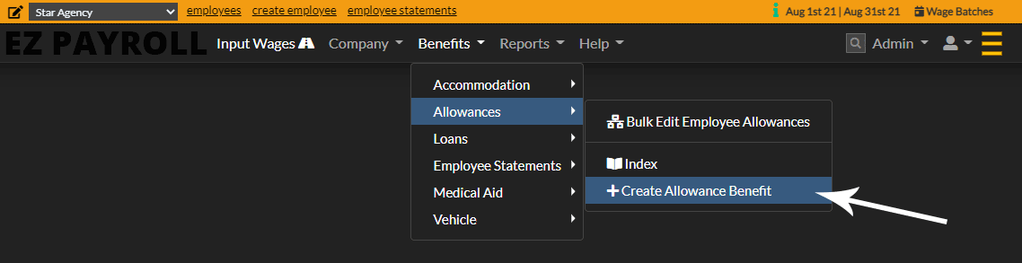 Click the Create Allowance Label button
