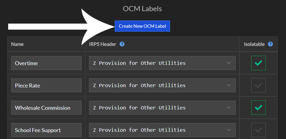 Select Create Button