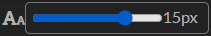 Font size slider