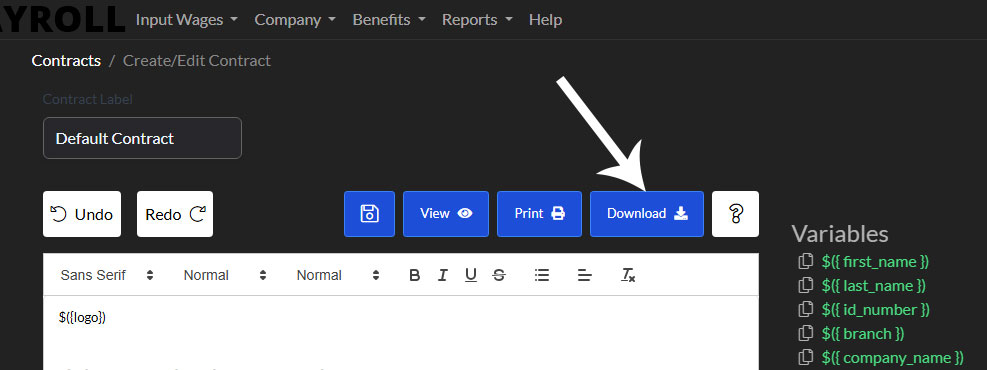 Generate and download Employee Contrasts